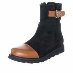 Costo Shoes K331-1 Taba Siyah Süet Kadın Bot