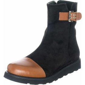 Costo Shoes K331-1 Taba Siyah Süet Kadın Bot