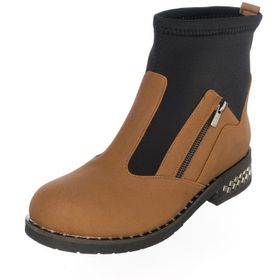 Costo Shoes K606 Taba Siyah Kadın Bot