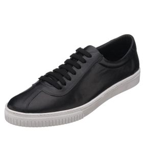 Costo Shoes Kaan-05 Siyah Dana Derisi Büyük Numara Rahat Geniş Kalıp Şık Yeni Sezon Deri Spor Ayakkabı