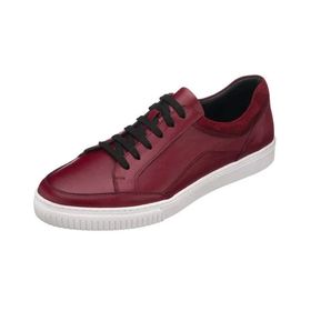 Costo Shoes Kadir-02 Bordo Rahat Geniş Kalıp Şık Dana Derisi Büyük Numara Erkek Spor Ayakkabısı