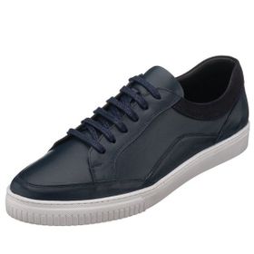 Costo Shoes KADİR-02 Lacivert Rahat Geniş Kalıp Şık Dana Derisi Büyük Numara Erkek Spor Ayakkabısı