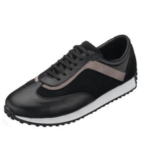 Costo Shoes KB77 Siyah - Gri Deri Rahat Şık Preimium Serisi Ganiş Rahat Kalıp Erkek Spor Ayakkabı