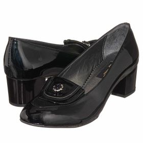 Costo Shoes KDR1476 Siyah Rugan Özel Seri Büyük Numara Abiye Kadın Ayakkabısı