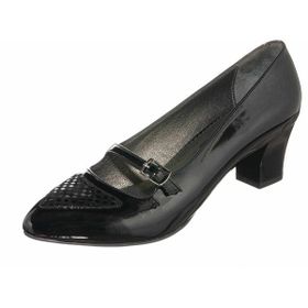 Costo Shoes KDR1616 Siyah Rugan Özel Seri Rahat Geniş Kalıp Büyük Numara Kadın Ayakkabısı