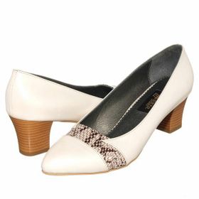 Costo Shoes KDR1813 Beyaz Yılan Baskılı Büyük Numara Topuklu Ayakkabı
