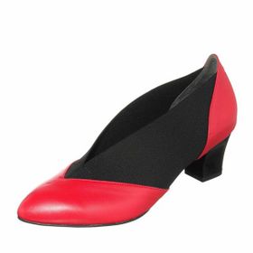 Costo Shoes KDR1914 Kırmızı Siyah Lastikli Büyük Numara Kadın Ayakkabı