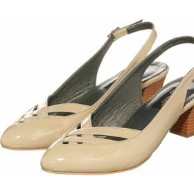Costo Shoes KDR2300 BEJ Rugan Yazlık Büyük Numara Klasik Gündelik Kadın Ayakkabısı