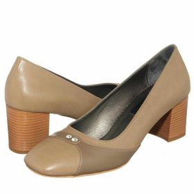 Costo Shoes KDR3579 Vizon Büyük Numara Kadın Kısa Topuk Ayakkabı
