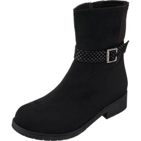 Costo Shoes LTF78 Siyah Rahat Geniş Kalıp Süet Kadın Bot