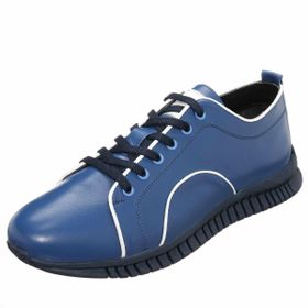 Costo Shoes N1959 Lacivert Rahat Geniş Kalıp Yeni Sezon Kauçuk Spor Taban Büyük Numara Erkek Deri Spor Ayakkabı