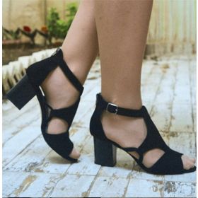 Costo Shoes NR1632 Siyah Süet Rahat ve Geniş Kalıp Özel Seri Kadın Büyük Numara Ayakkabı