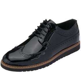 Costo Shoes NRM1241 Siyah Rugan Büyük Numara Dana Derisi Rahat Geniş Kalıp Erkek Ayakkabı
