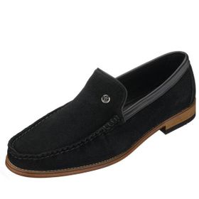 Costo Shoes NV02 Siyah Süet Deri Microlight Hafif Taban Rahat Geniş Kalıp Premıum serisi Erkek Ayakkabısı