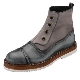 Costo Shoes NVN490 Gri Açma Deri Eva Taban Rahat Geniş Kalıp Premıum Serisi Büyük Numara Bot