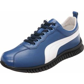 Costo Shoes PM7886 Sax Mavi Rahat Geniş Kalıp Saf Kauçuk Taban Yeni Sezon Deri Büyük Numara Erkek Spor Ayakkabı