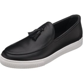 Costo Shoes Poyraz-01 Siyah Rahat Geniş Kalıp Şık Dana Derisi Büyük Numara Erkek Spor Ayakkabısı