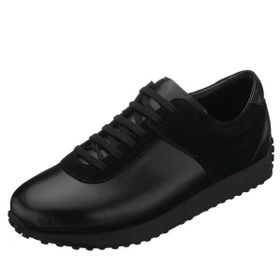 Costo Shoes S4112 Siyah Deri Üst Kalite Rahat Geniş Kalıp Erkek Deri Spor Ayakkabı