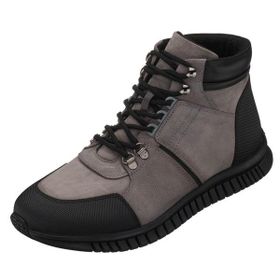 Costo Shoes S4512 Gri Nubuk Rahat Geniş Kalıp Kauçuk Taban Deri Üst Kalite Erkek Bot