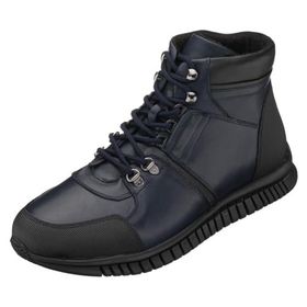 Costo Shoes S4512 Lacivert Rahat Geniş Kalıp Kauçuk Taban Deri Üst Kalite Erkek Bot