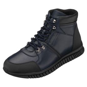 Costo Shoes S4512 Lacivert Rahat Geniş Kalıp Kauçuk Taban Deri Üst Kalite Erkek Bot