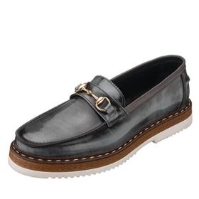 Costo Shoes SNM1910 Gri Açma Deri Eva Rahat Hafif Taban Giydirimi Rahat Geniş Kalıp Özel Seri El İşçiliği Erkek Ayakkabı