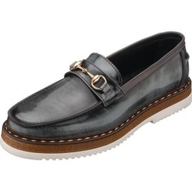 Costo Shoes SNM1910 Gri Açma Deri Eva Rahat Hafif Taban Giydirimi Rahat Geniş Kalıp Özel Seri El İşçiliği Erkek Ayakkabı