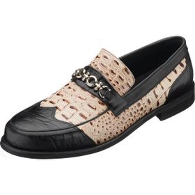 Costo Shoes TR1071 Vizon Siyah Baskılı Deri Özel Seri El İşçiliği Rahat Şık Tasarım Premium Serisi Erkek Ayakkabı