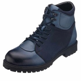 Costo Shoes YN2022 Lacivert Büyük Numara Dana Derisi Erkek Bot