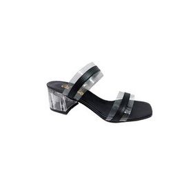 Cotcolic 01221 Deri Şeffaf Topuk Fashion Kadın Terlik