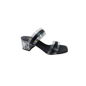 Cotcolic 01221 Deri Şeffaf Topuk Fashion Kadın Terlik