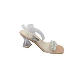 Cotcolic 01224 Taşlı Şeffaf Topuk Fashion Kadın Sandalet