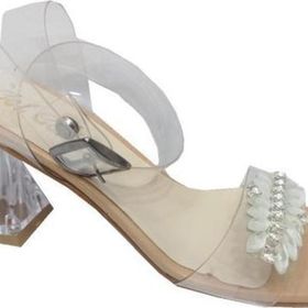 Cotcolic 01224 Taşlı Şeffaf Topuk Fashion Kadın Sandalet