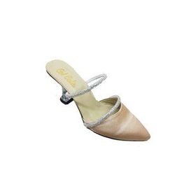 Cotcolic 9714 Saten Şeffaf Topuk Fashion Kadın Terlik