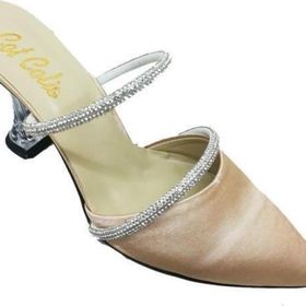 Cotcolic 9714 Saten Şeffaf Topuk Fashion Kadın Terlik