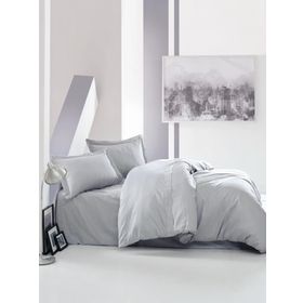Cotton Box 1182000027052 Elegant Saten Gri Çift Kişilik Nevresim Takımı