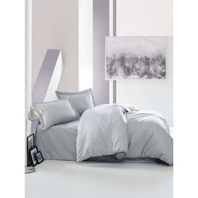 Cotton Box 1182000027052 Elegant Saten Gri Çift Kişilik Nevresim Takımı