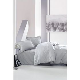 Cotton Box 1182000027052 Elegant Saten Gri Çift Kişilik Nevresim Takımı