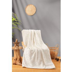 Cotton Box 3251 Krem Çift Kişilik Embos Battaniye