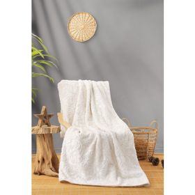 Cotton Box 3251 Krem Çift Kişilik Embos Battaniye