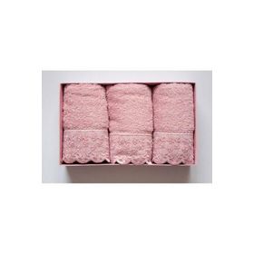 Cotton Box 3'lü Gipürlü Pudra Havlu Seti