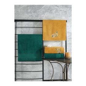 Cotton Box 4'lü Koyu Yeşil sarı Colorful Havlu Hamam Seti