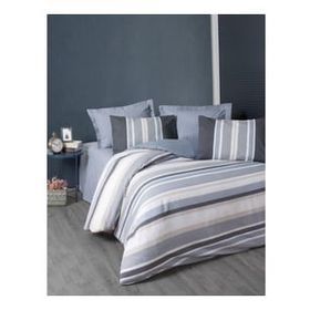 Cotton Box Agahta Gri Line Çift Kişilik 200x220 cm Nevresim Takımı