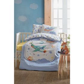 Cotton Box Air Plane Mavi Bebek Nevresim Takımı