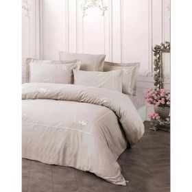 Cotton Box Alameda Lila Brode Nakışlı Saten Çift Kişilik Nevresim Takımı