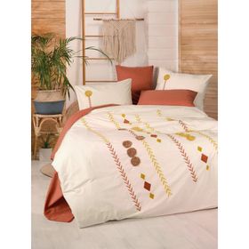 Cotton Box Amaris Kiremit Puff Nakışlı Ranforce Çift Kişilik Nevresim Takımı