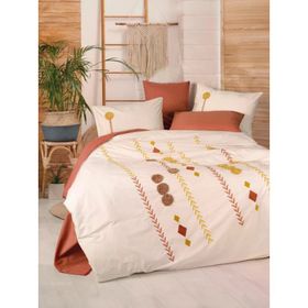 Cotton Box Amaris Kiremit Puff Nakışlı Ranforce Çift Kişilik Nevresim Takımı