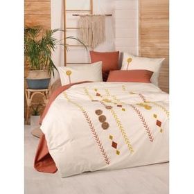 Cotton Box Amaris Kiremit Puff Nakışlı Ranforce Çift Kişilik Nevresim Takımı
