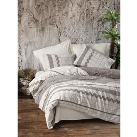 Cotton Box Aren Toprak Kahve Çift Kişilik Nevresim Takımı Seti