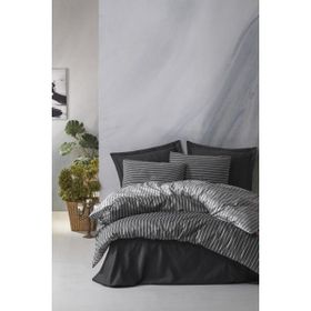 Cotton Box Bambu Pamuk Saten Antrasit Çift Kişilik Nevresim Takımı